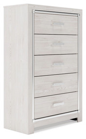 Altyra White Five Drawer Chest