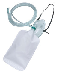 Mask Oxygen Adult Hi-Concentration  with tubing & reservoir (pack of 10) - Liberty brand.