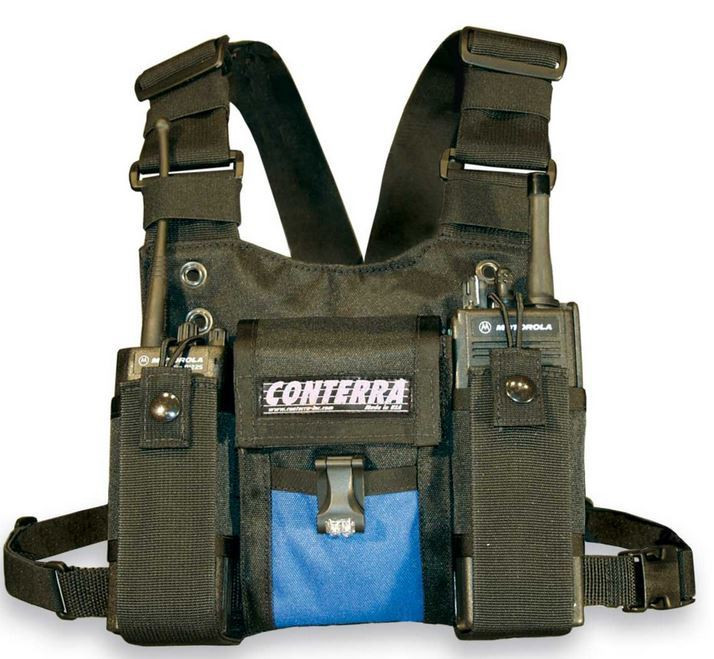 Conterra Double AdjustaPro II Radio Chest Harness with Pouch & Light