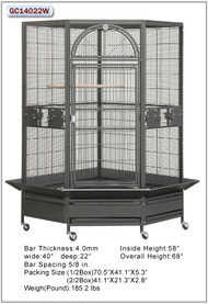 Corner Bird Cage 40" x 22" x 68"