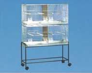 This image displays two units stacked on each other with the optional stand included. The pricing displayed is for one split cage unit. Does not include stand and second cage unit.