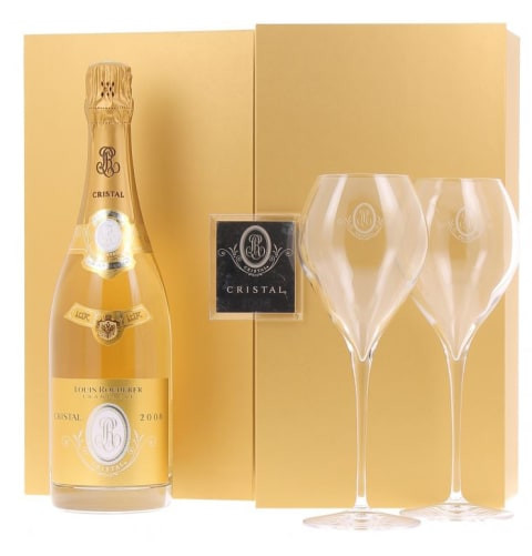 Louis Roederer Cristal Champagne Glasses Set of 2 -  grandvinwinemerchants.com