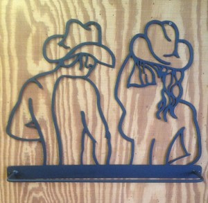 Double Cowgirl Cowboy Towel Bar