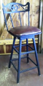 Swivel Bar Stool with Leather Seat