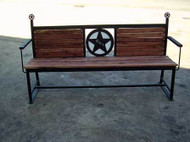 Texas Star Wooden Bench