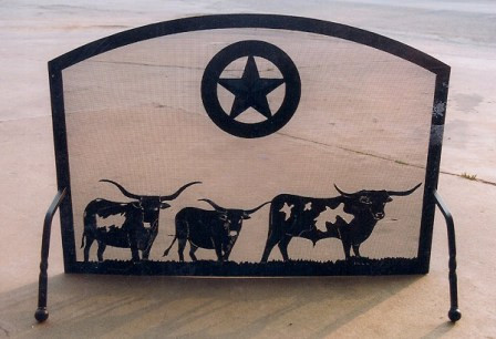 Longhorn Steer Free Standing Nailhead Spur Company
