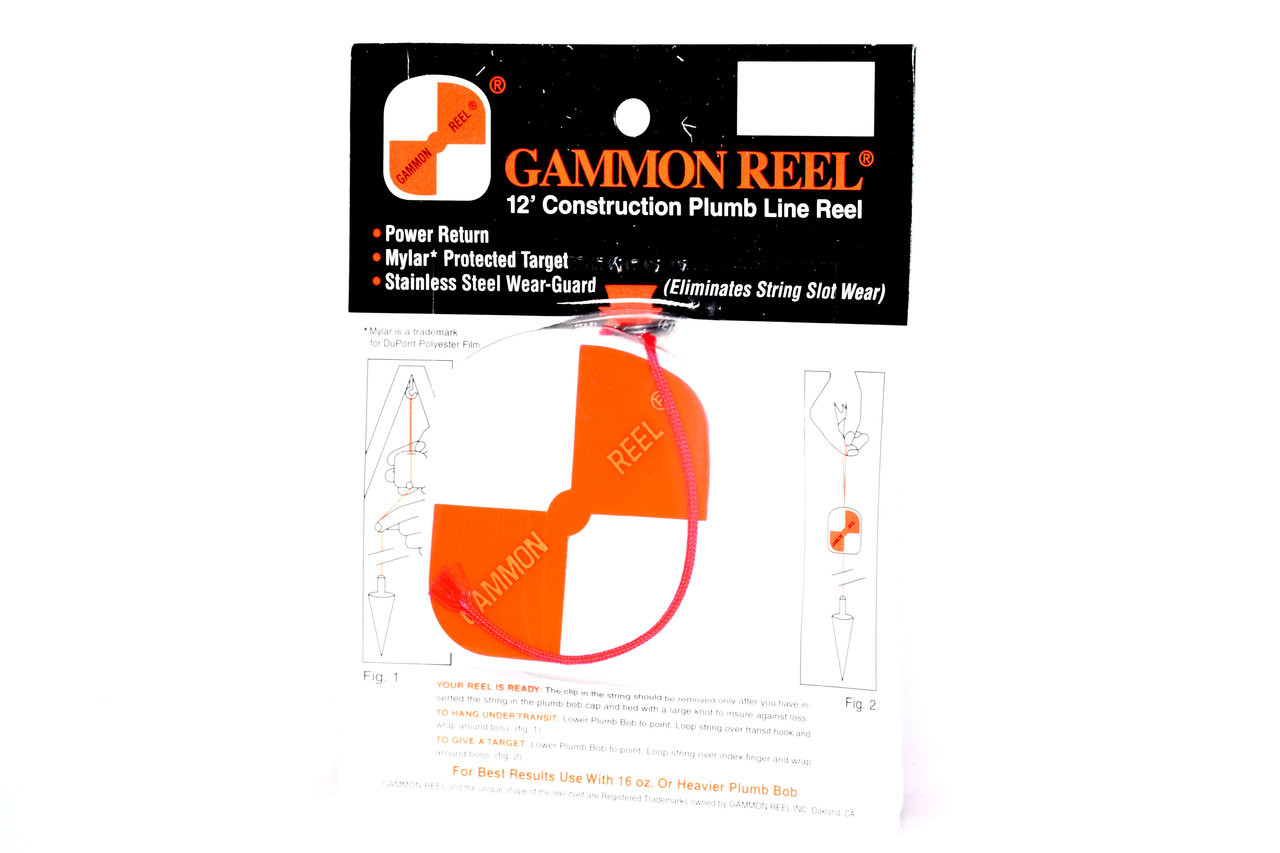Retractable String Ships Free! for Plumb Bob Gammon Reel White & Orange 6.5 Ft 