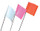 Hanson Wire Flags Shown Individually - White, Pink, Flo.Orange