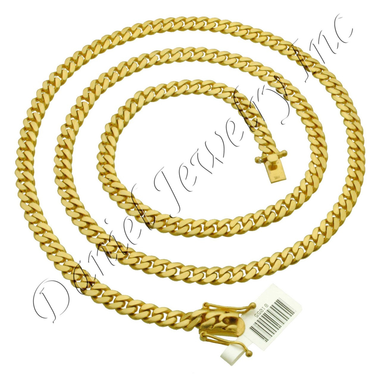 14K Yellow Gold Solid 2.7mm-6mm Miami Cuban Chain Link Necklace Bracelet 7"-30"