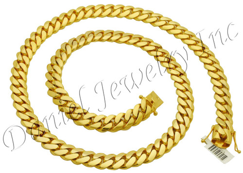12mm Miami Cuban Link 14k Solid Chain