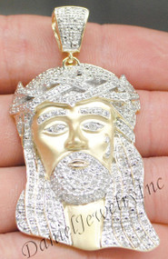 Jesus Piece Face Yellow 14k 6.43ct Diamonds