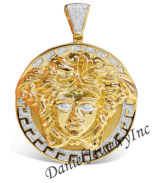New Versace Greek Medusa Yellow 10k Gold 3.75