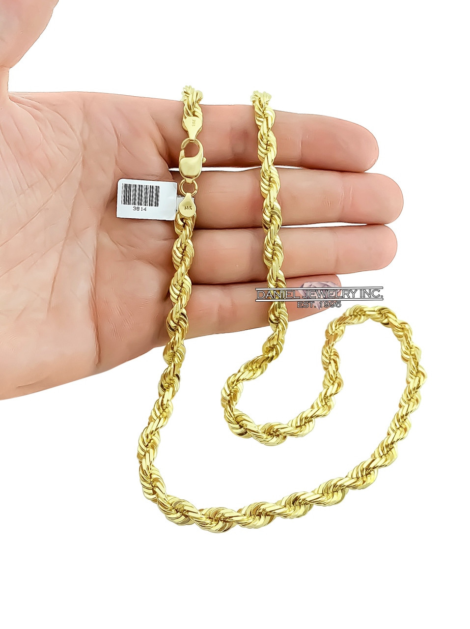 Rope Solid Chain 26" 24" 22" 14k gold 3mm 19.4g Yellow Necklace Twist