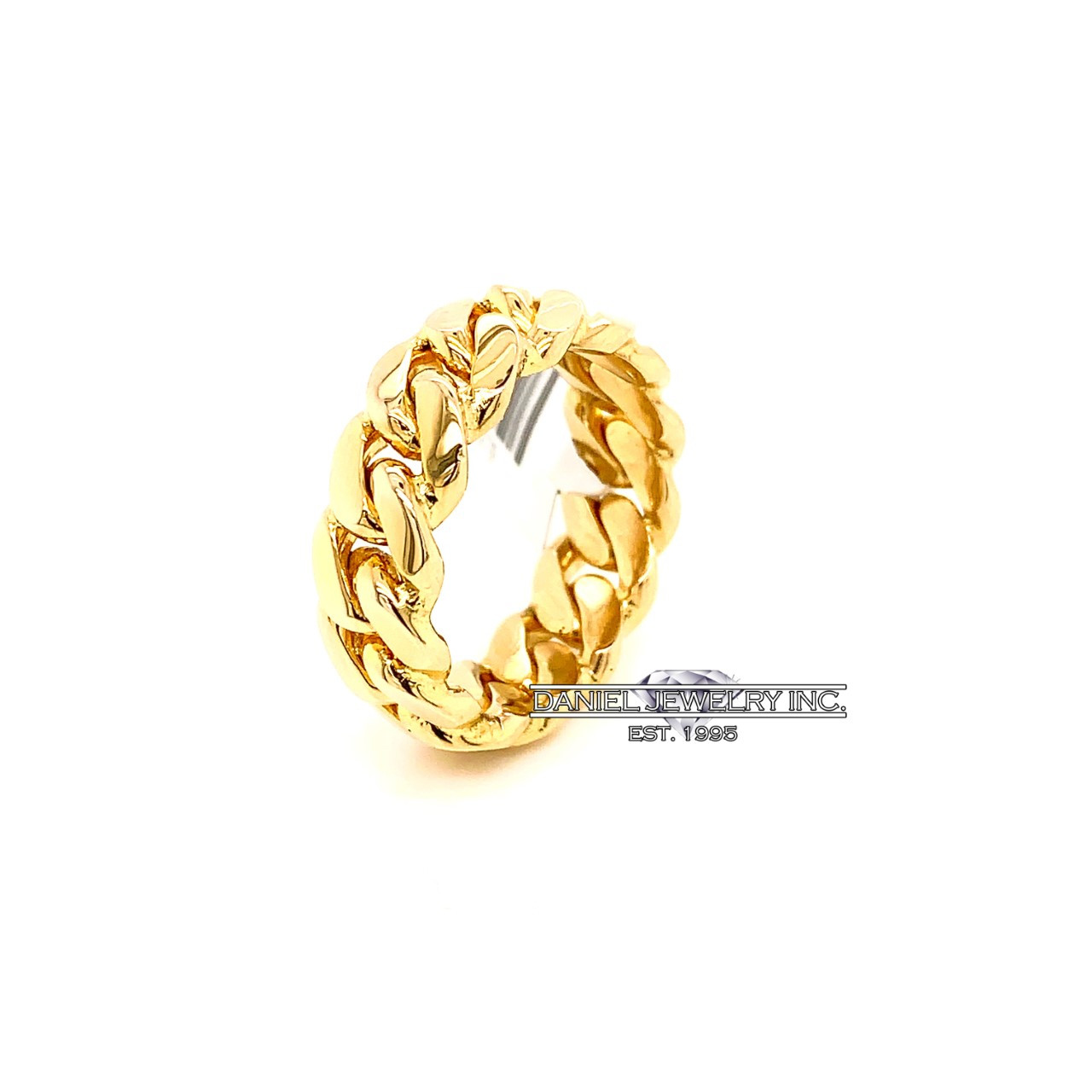 8mm Miami Cuban Link 10k Ring - Daniel 