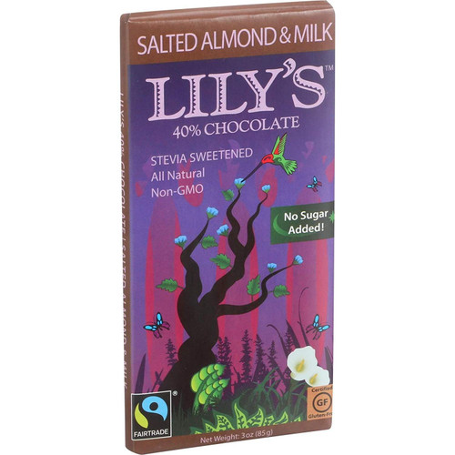 Lily's Chocolate & Milk Bar Stevia Sweetened Salted Almond