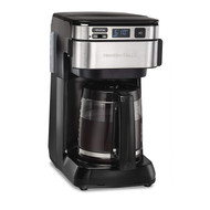 Hamilton Beach Programmable Coffee Maker, 12 Cups, Front Access Easy Fill, Pause & Serve, 3 Brewing Options, Black