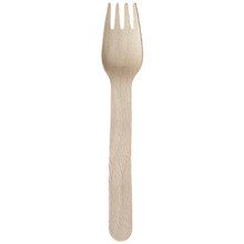 "WOODSY" Wooden Fork L:6.22in - 24pcs/pack