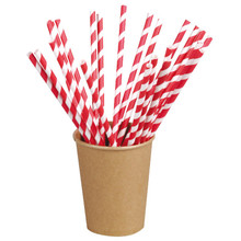 "Bees Knees" Red Compostable Paper Straws Coated with Beeswax 8 in. - 25pcs/pack