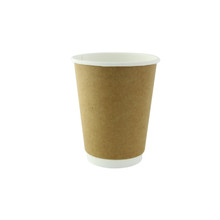 Double walled PLA cardboard cup 12oz D:3.54in H:4.33in - 6 pcs