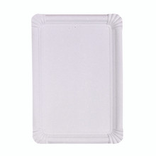 White rectangular cardboard plate L:12.99in W:9.06in - 4 pcs