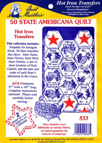 Aunt Martha S 533 50 State Americana Quilt Colonial Patterns Inc