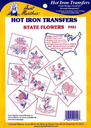 Aunt Martha/'s Iron-On Transfer Collection-50 State Birds