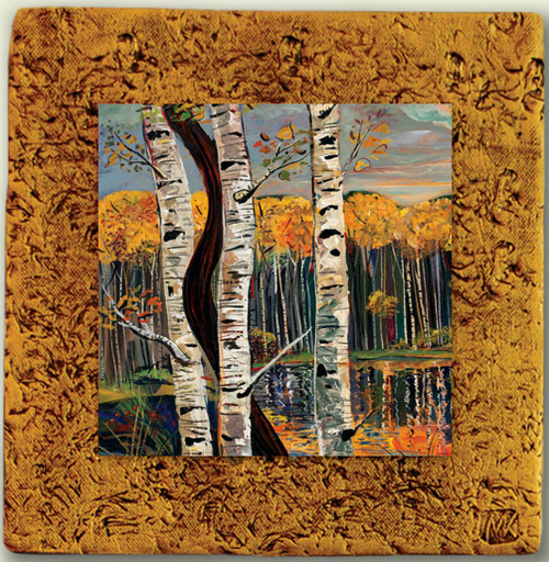 "Aspen Tile 04" by Miro and Maria Kenarov, 10"x10" ready to hang. 