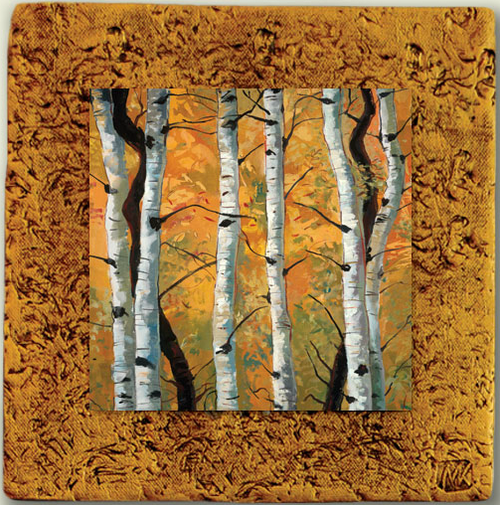 "Aspen Tile 05" by Miro and Maria Kenarov, 10"x10" ready to hang. 
