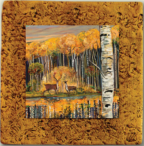 "Aspen Tile 06" by Miro and Maria Kenarov, 10"x10" ready to hang. 