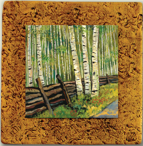 "Aspen Tile 07" by Miro and Maria Kenarov, 10"x10" ready to hang. 