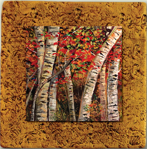 "Aspen Tile 09" by Miro and Maria Kenarov, 10"x10" ready to hang. 