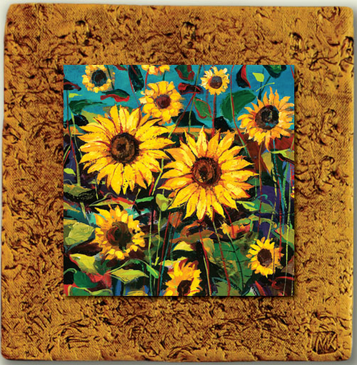 "Countryside Tile 04" by Miro and Maria Kenarov, 10"x10" ready to hang. 
