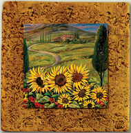 "Countryside Tile 05" by Miro and Maria Kenarov, 10"x10" ready to hang. 