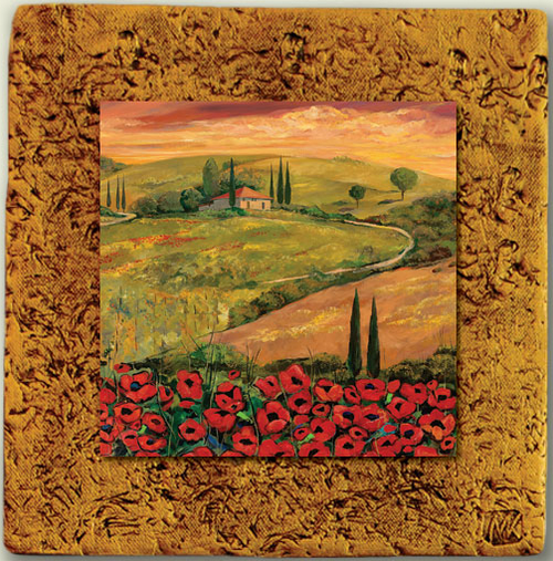 "Italy Tile 04" by Miro and Maria Kenarov, 10"x10" ready to hang. 