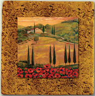 "Italy Tile 06" by Miro and Maria Kenarov, 10"x10" ready to hang. 