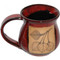 Small Mug in Real Red glaze with an Aspen leaf design