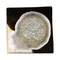 Coaster in Black & Cream by Kerry Brooks Pottery.  Ceramic Coaster with Geode Style Fused Glass in Black & Cream. These awesome glass tiles are decorative and functional, with little felt feet to protect your table tops. The perfect holiday, wedding, graduation, or hostess gift!

Can also be used as tiles (just remove the felt sticker feet) Each coaster tile is 4"x4". Some variation in color is due to the handmade nature of these items.
(Does not contain actual geodes.) 