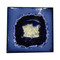 Coaster in Blue by Kerry Brooks Pottery.  Ceramic Coaster with Geode Style Fused Glass in Blue. These awesome glass tiles are decorative and functional, with little felt feet to protect your table tops. The perfect holiday, wedding, graduation, or hostess gift!
Can also be used as tiles (just remove the felt sticker feet) Each coaster tile is 4"x4". Some variation in color is due to the handmade nature of these items.
(Does not contain actual geodes.) 