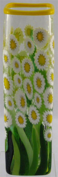 "Square Vase in Clear Daisy" by Michael Maddy & Rina Fehrensen, Mad Art Studio