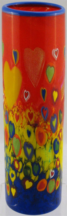"Skinny Cylinder Vase in Transparent Love" by Michael Maddy & Rina Fehrensen, Mad Art Studio