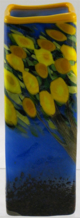 "Small Square Vase in Lemon Tree" by Michael Maddy & Rina Fehrensen, Mad Art Studio