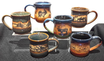 A Mountain Scene wraps Large Mug by Always Azul Pottery