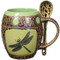 This ash glazed mug with spoon by Always Azul Pottery is shown with the Dragonfly decal Avocado. Each mug holds 14 oz. 
Box Set Colors includes: Avocado Green, Blue, Coral, Yellow
Always Azul mugs are available in several decal options.
Please call to check availability of current designer decals for Box Sets. 
