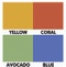 Box Set Colors includes: Avocado Green, Blue, Coral, Yellow
These ash glazed mugs with spoons by Always Azul Pottery each mug hold 14 oz. 
Always Azul mugs are available in several decal options.
Please call to check availability of current designer decals for Box Sets. 