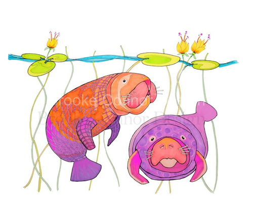 "Manatees and Lilies" by Brooke Connor