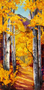 "Fall Aspen" by Vicky Russell, print on aluminum, 6"x12"