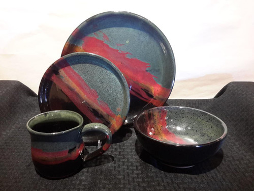 Moonscape glaze place setting 