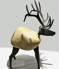 Elk by FMW stands approximately 16" tall and Antler spans 12".  
Please call the gallery for current photos of on-hand pieces. (970) 586-2151.

 