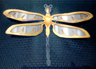 This large dragonfly wall piece by Greg Gowan is made from torch cut copper and steel. Dimensions: 18" x 13". 