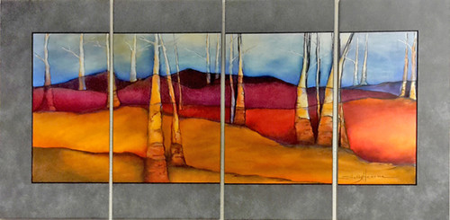 Artwork by Shelly Hearne- 'Serenity' four panel panoramic
David Clack is working with fine artists like Shelly Hearne to apply their artwork onto tile.
